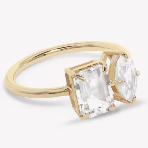 New Double Date Toi Et Moi Topaz Gold Ring from Stone and Strand collection. - Picture 2 of 9